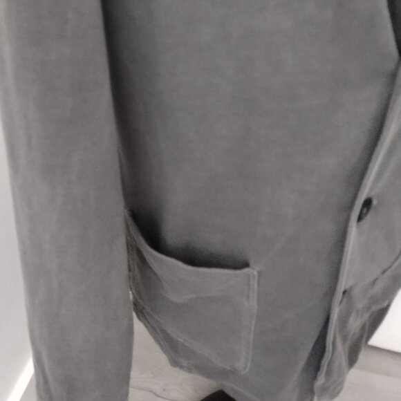 Gypsy 05 Gray Cotton Modal Jersey Blazer XL Boho Single Breasted Jacket - Picture 6 of 10
